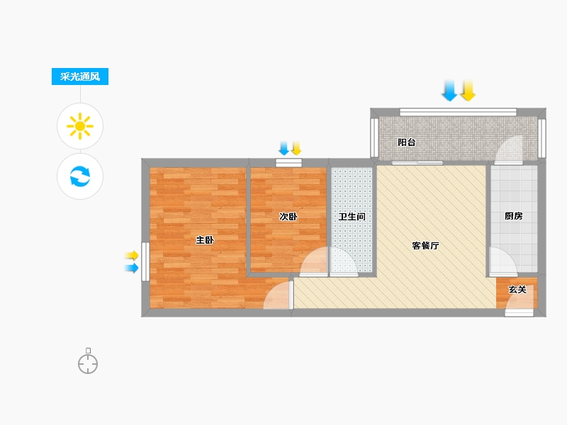 北京-北京市-国际港-54.11-户型库-采光通风