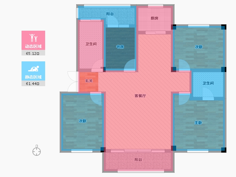 贵州省-安顺市-苗岭屯堡-109.47-户型库-动静分区