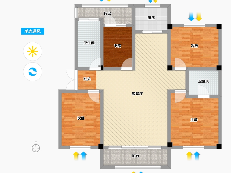 贵州省-安顺市-苗岭屯堡-109.47-户型库-采光通风