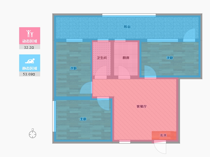 广东省-珠海市-华丽花园-73.56-户型库-动静分区