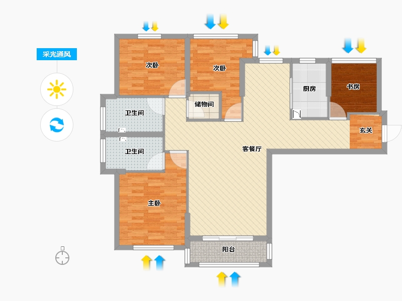 福建省-南平市-富贵名城-96.09-户型库-采光通风