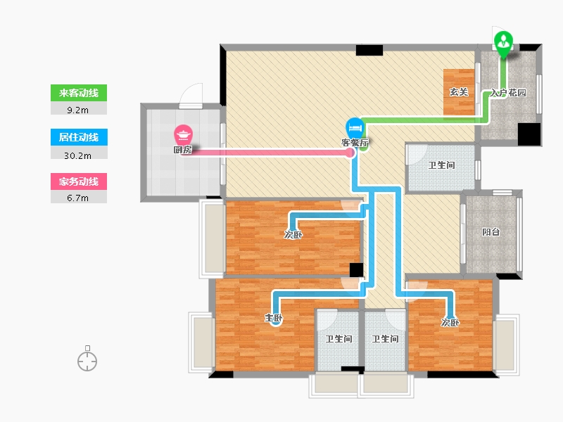 广东省-汕头市-西门玉西路1幢-154.66-户型库-动静线