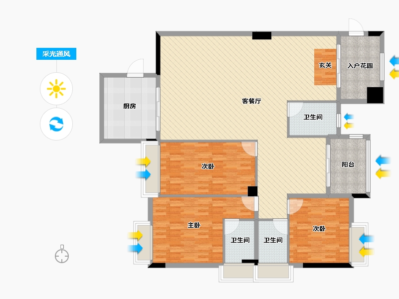 广东省-汕头市-西门玉西路1幢-154.66-户型库-采光通风