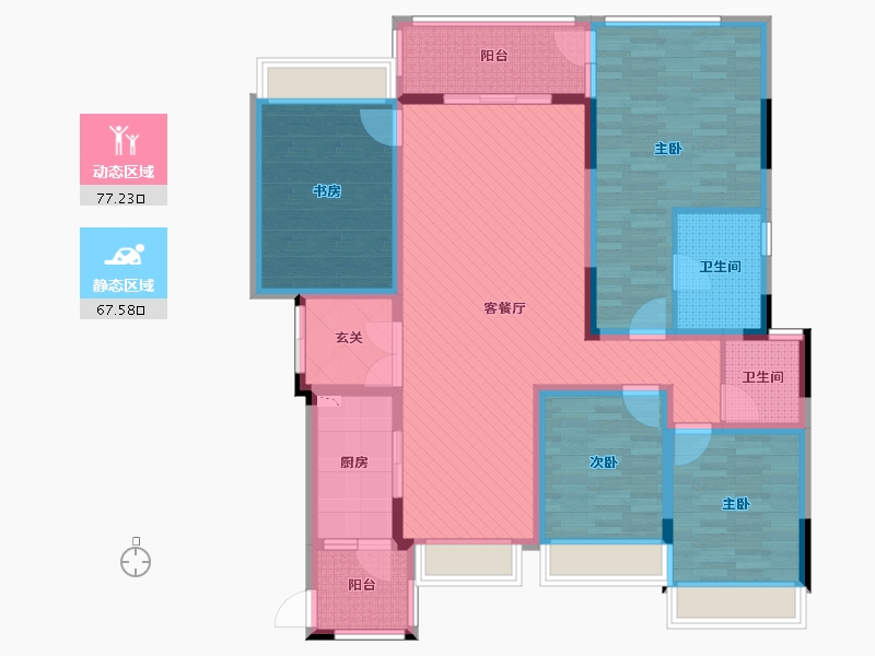 四川省-成都市-融创香璟台-126.66-户型库-动静分区