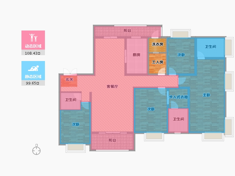 陕西省-西安市-紫薇永和坊-20号楼-191.86-户型库-动静分区