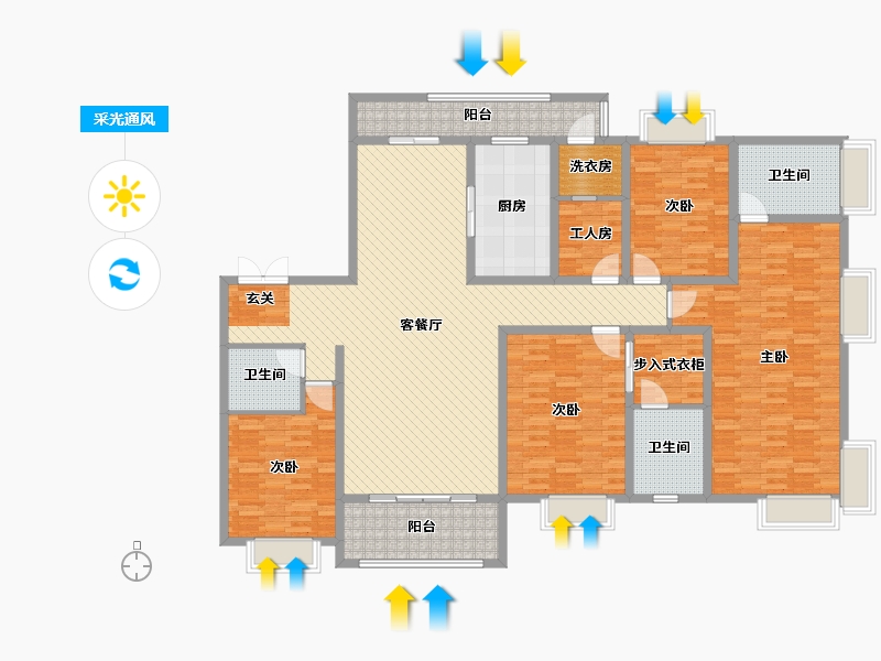 陕西省-西安市-紫薇永和坊-20号楼-191.86-户型库-采光通风