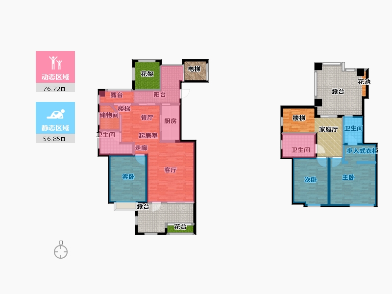 北京-北京市-顺鑫花语-173.55-户型库-动静分区