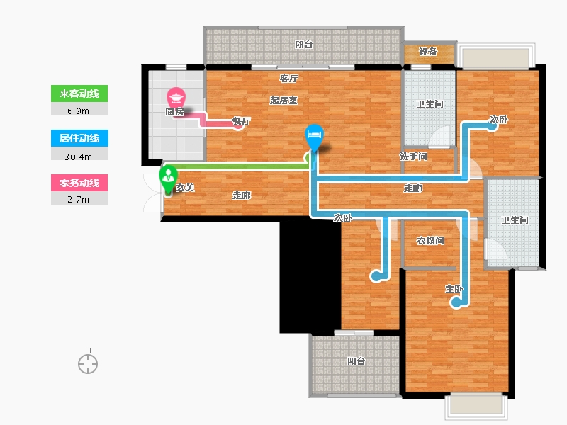 河南省-洛阳市-绿都塞纳春天-157.49-户型库-动静线