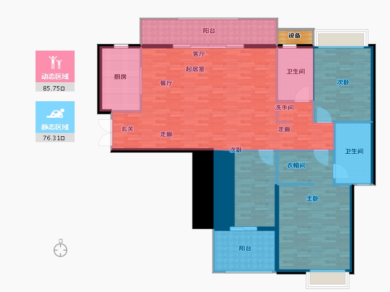 河南省-洛阳市-绿都塞纳春天-157.49-户型库-动静分区