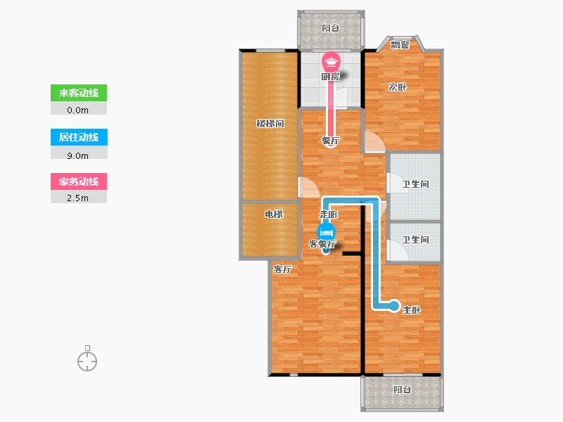 北京-北京市-馨港庄园幸福城-101.82-户型库-动静线