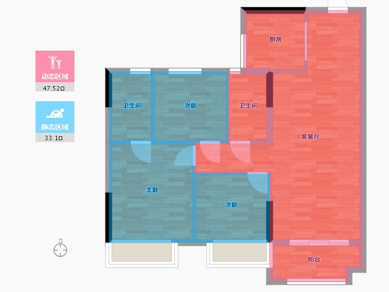 浙江省-湖州市-壁桂园-72.54-户型库-动静分区