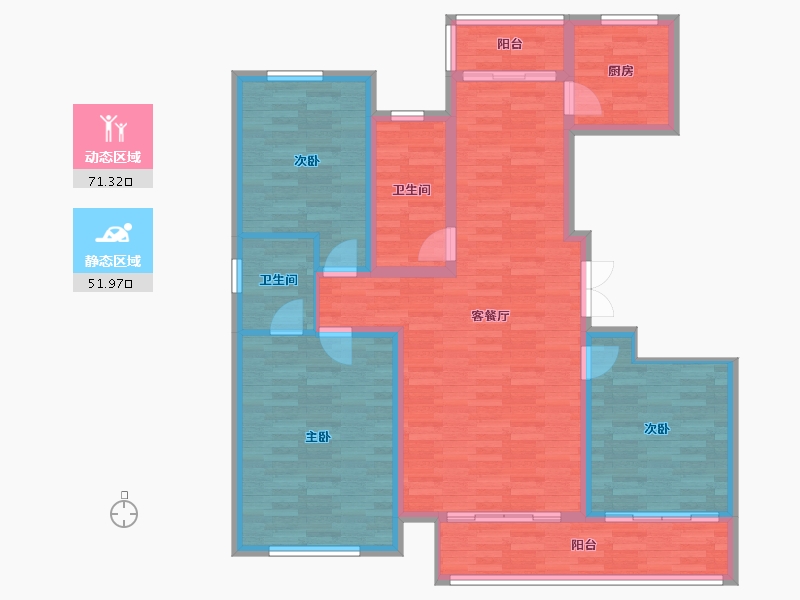 河南省-新乡市-理想国-111.23-户型库-动静分区