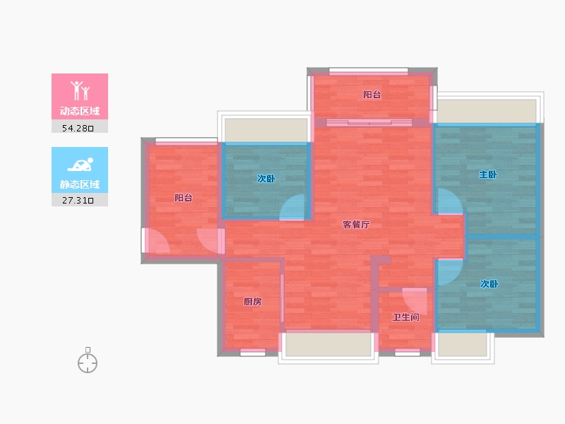 广东省-惠州市-德润天峰-72.88-户型库-动静分区