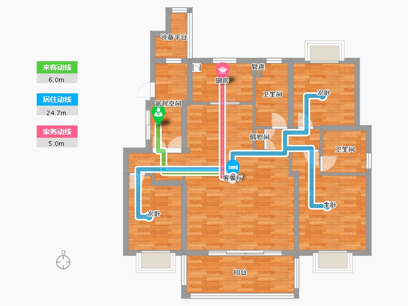 江苏省-南通市-万濠禧园-100.87-户型库-动静线