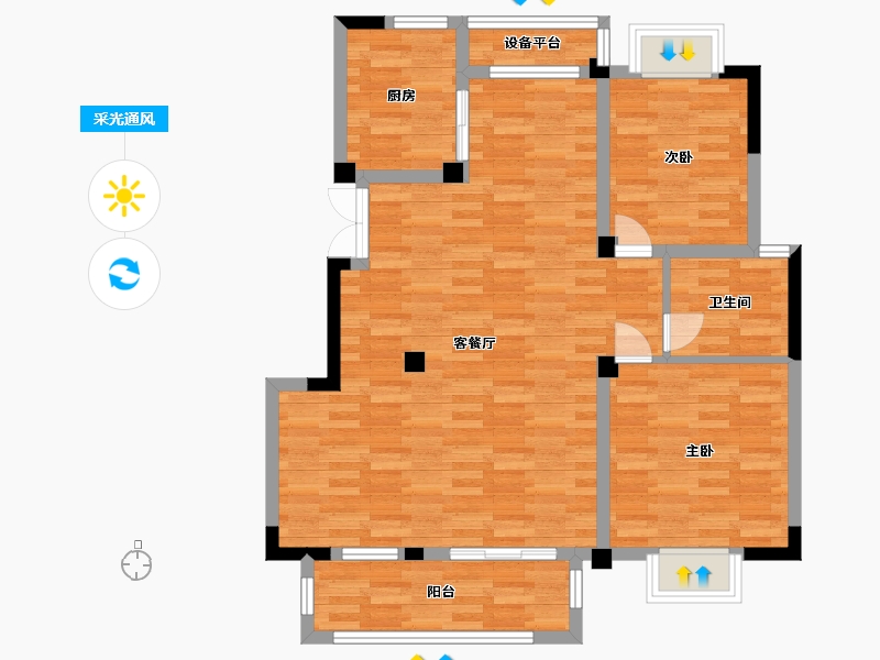 江苏省-南通市-海棠湾-91.20-户型库-采光通风