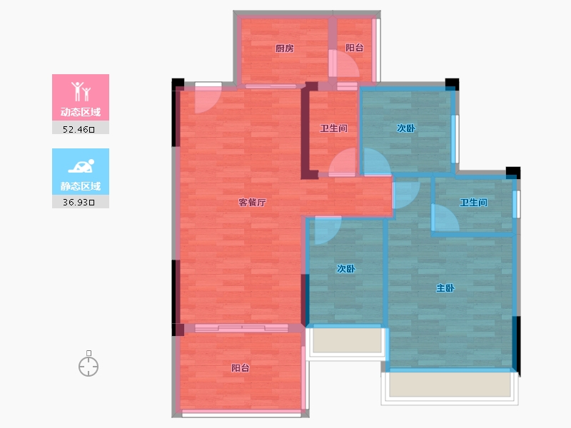 广东省-清远市-云尚四季-80.14-户型库-动静分区