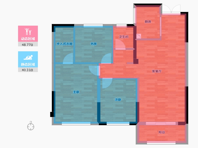 甘肃省-庆阳市-嘉晋玥府-79.90-户型库-动静分区