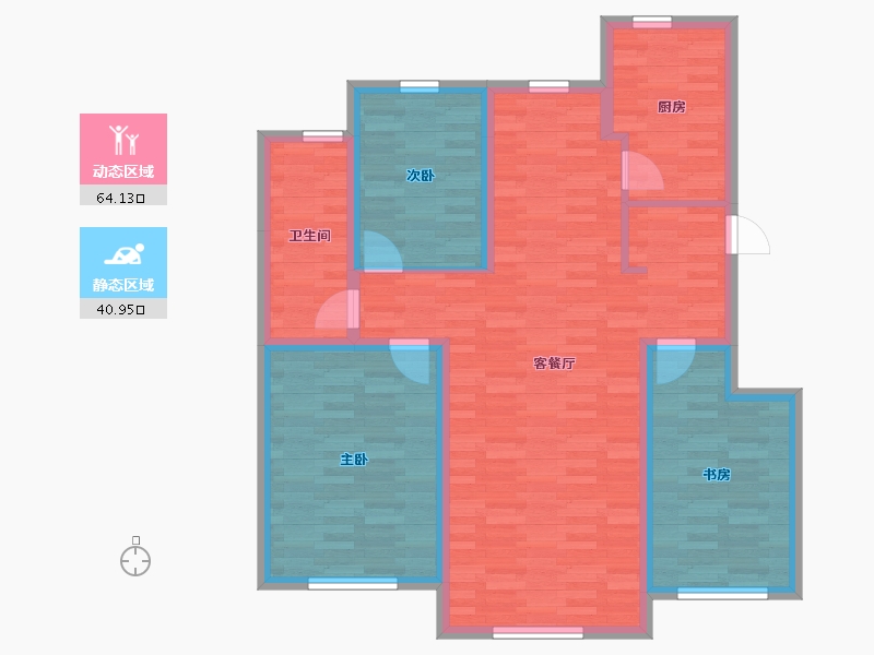 辽宁省-抚顺市-汇银东樾-94.10-户型库-动静分区