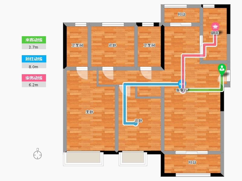 河北省-石家庄市-保利堂悦-100.91-户型库-动静线