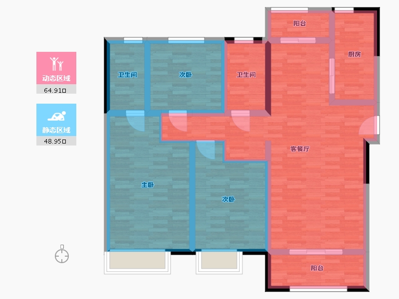 河北省-石家庄市-保利堂悦-100.91-户型库-动静分区