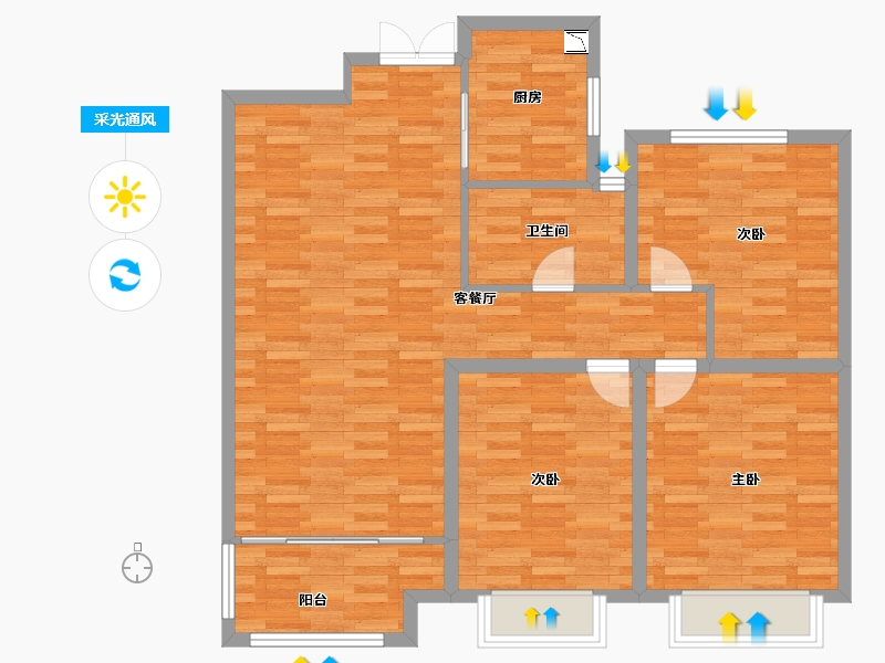 江苏省-盐城市-润扬壹品-98.01-户型库-采光通风