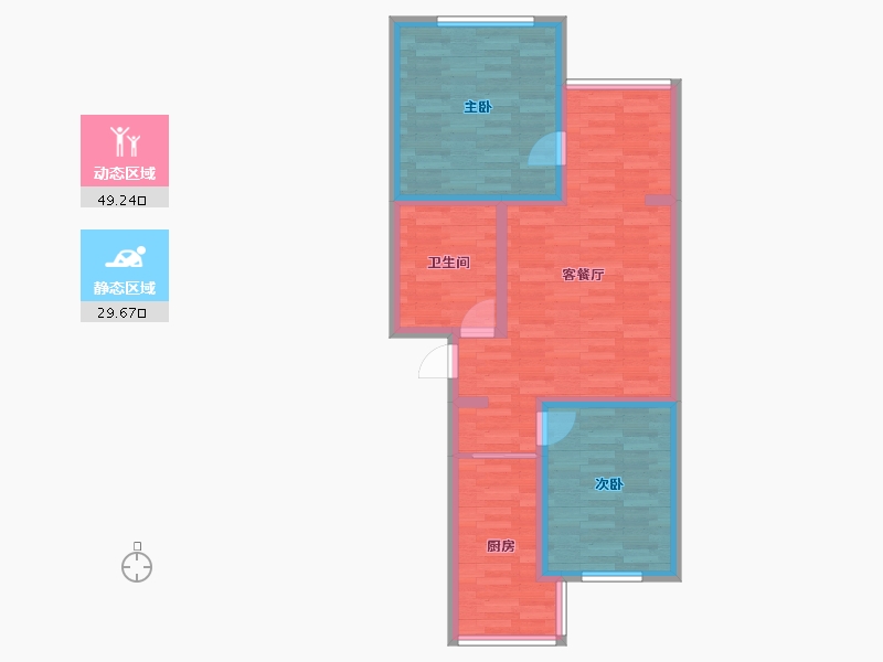 北京-北京市-华龙小区-69.99-户型库-动静分区