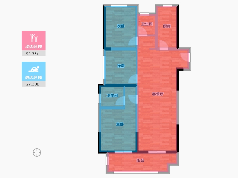 河南省-郑州市-梧桐溪水湾-80.00-户型库-动静分区