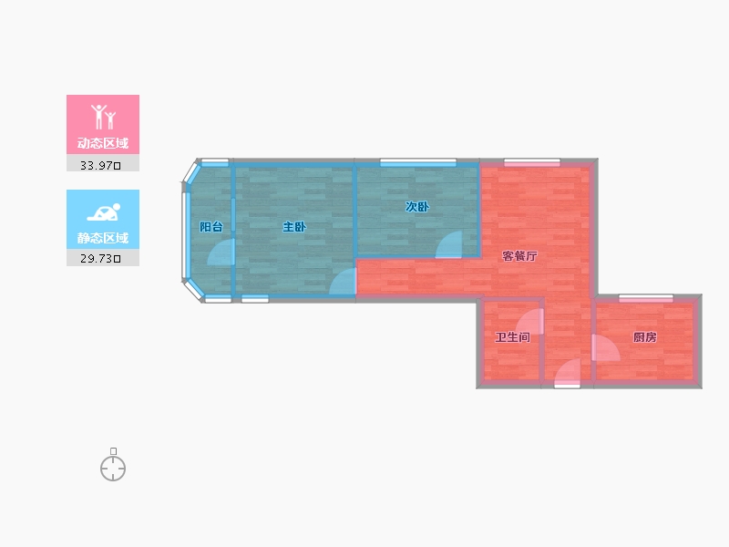 山东省-青岛市-香港花园ab-56.92-户型库-动静分区