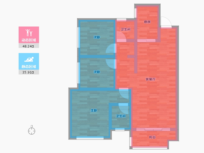 四川省-泸州市-御庭华府-73.80-户型库-动静分区