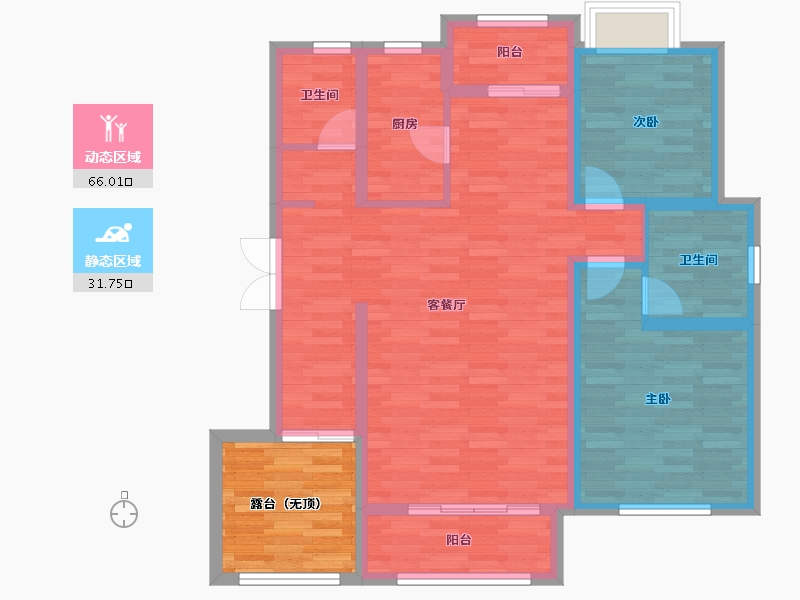 安徽省-芜湖市-罗兰小镇-95.09-户型库-动静分区