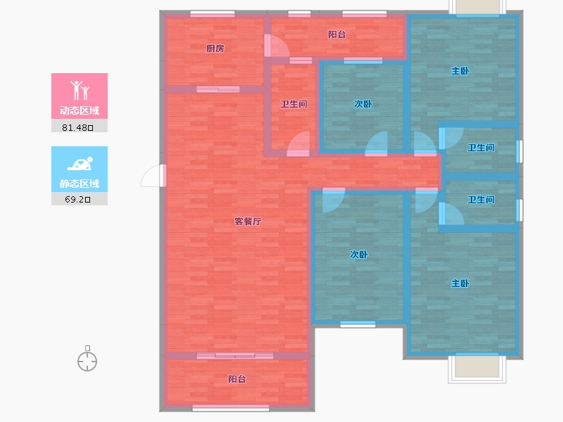 四川省-巴中市-凯莱国际社区-133.72-户型库-动静分区