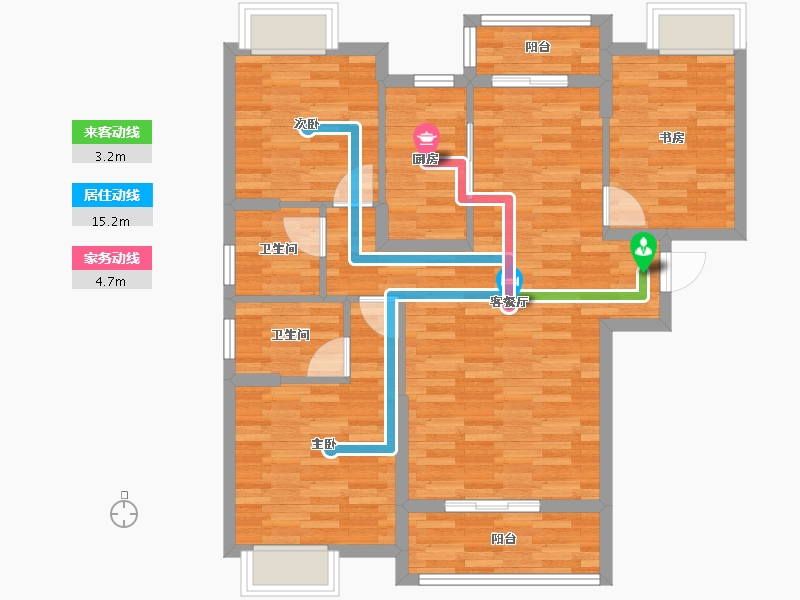 湖北省-武汉市-保利城-90.00-户型库-动静线