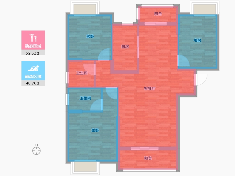 湖北省-武汉市-保利城-90.00-户型库-动静分区