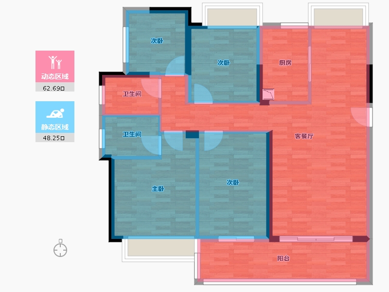 福建省-龙岩市-建发玺院-99.73-户型库-动静分区