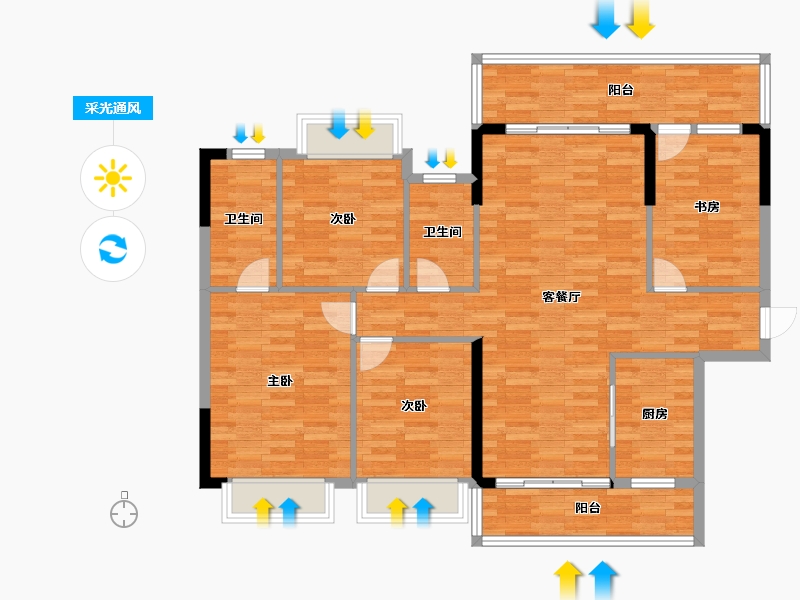 广西壮族自治区-贺州市-星都悦山府-114.89-户型库-采光通风