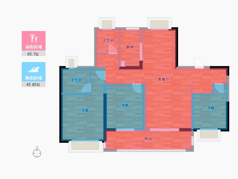 江苏省-南通市-云锦雅苑-99.71-户型库-动静分区