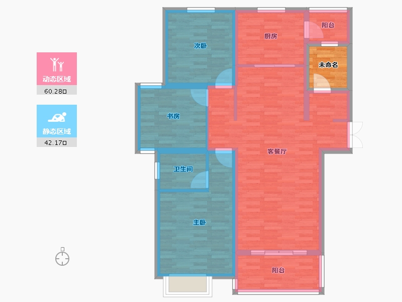 河南省-驻马店市-同信滨江一号-95.32-户型库-动静分区