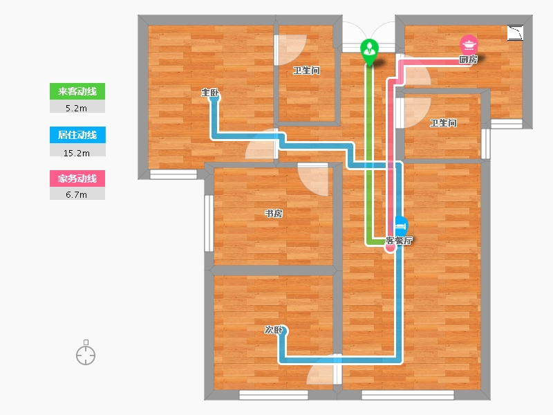 新疆维吾尔自治区-乌鲁木齐市-金茂牡丹花园-68.31-户型库-动静线