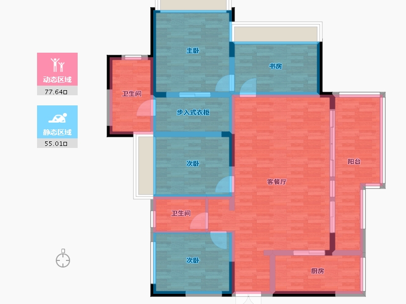 四川省-成都市-青秀未遮山-118.66-户型库-动静分区