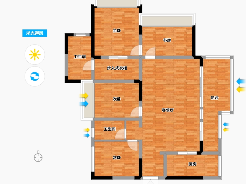 四川省-成都市-青秀未遮山-118.66-户型库-采光通风