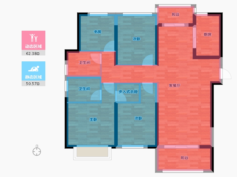 湖南省-长沙市-阳光城尚东湾-100.40-户型库-动静分区