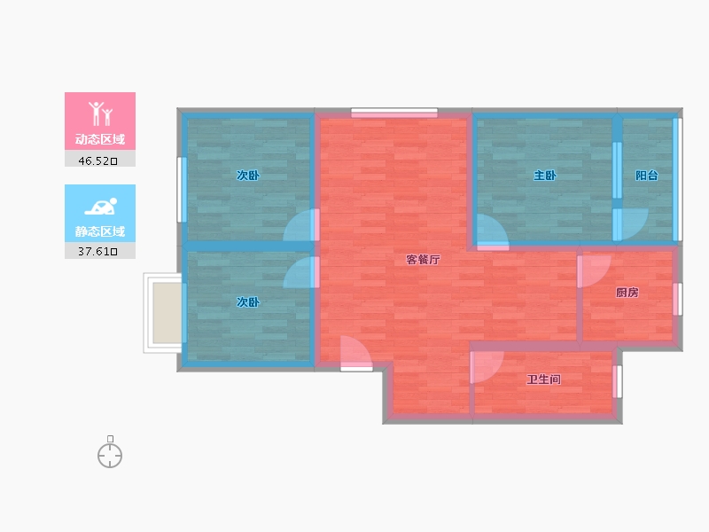 四川省-成都市-南城都汇四期-74.39-户型库-动静分区