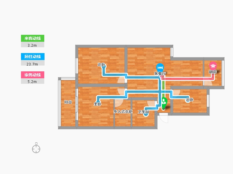 浙江省-绍兴市-花园新村-76.10-户型库-动静线