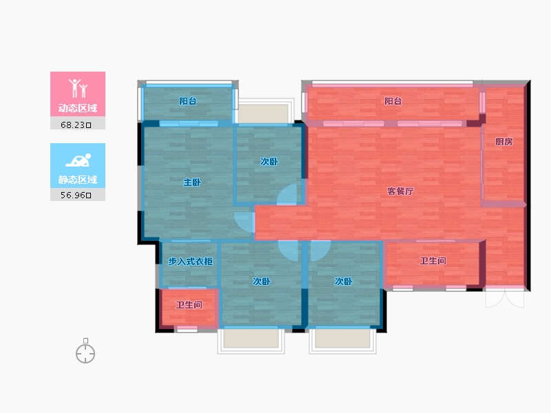 四川省-成都市-鑫海天城-113.44-户型库-动静分区