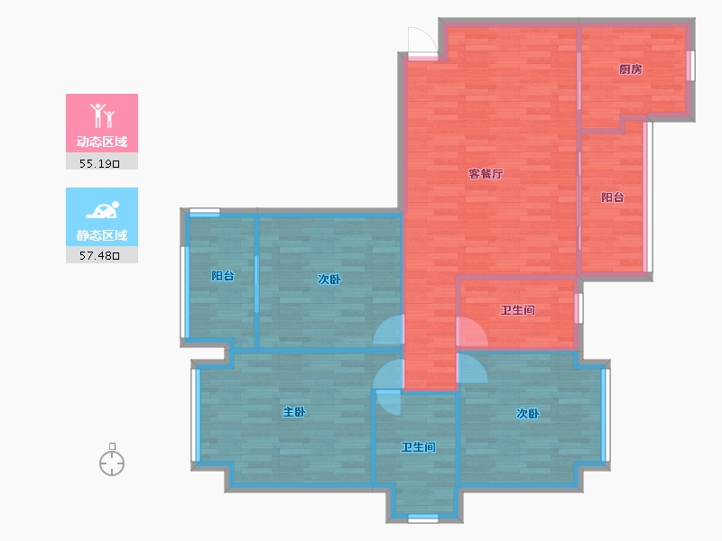 重庆-重庆市-中庚城-102.99-户型库-动静分区