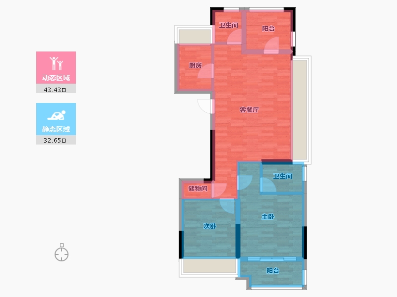 浙江省-杭州市-上实海上海-67.49-户型库-动静分区