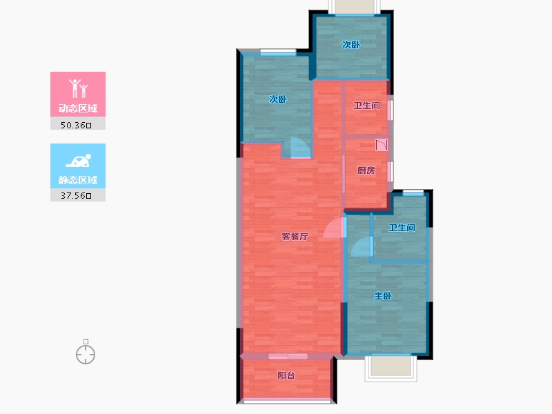 湖南省-长沙市-阳光城尚东湾-78.12-户型库-动静分区