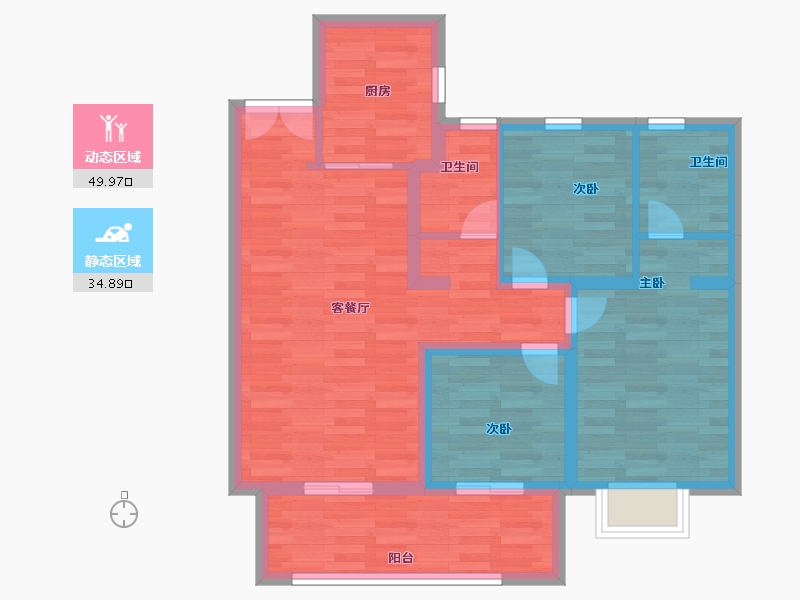 江苏省-泰州市-香榭湾-75.00-户型库-动静分区