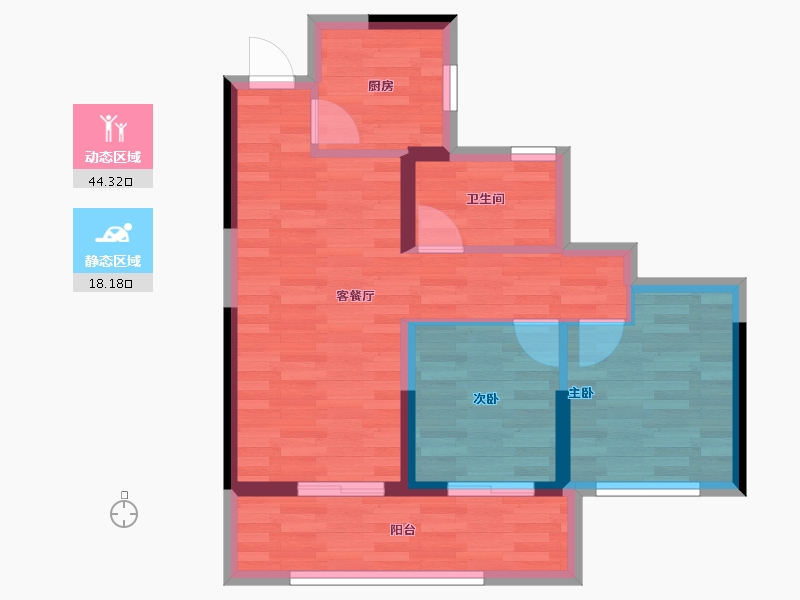 福建省-宁德市-绿城天湖明月-55.13-户型库-动静分区