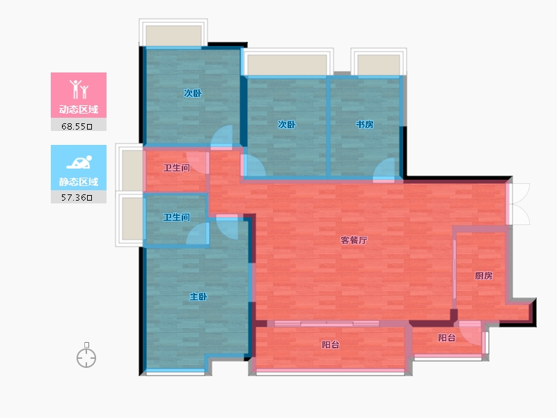 四川省-成都市-东湖长岛-112.49-户型库-动静分区